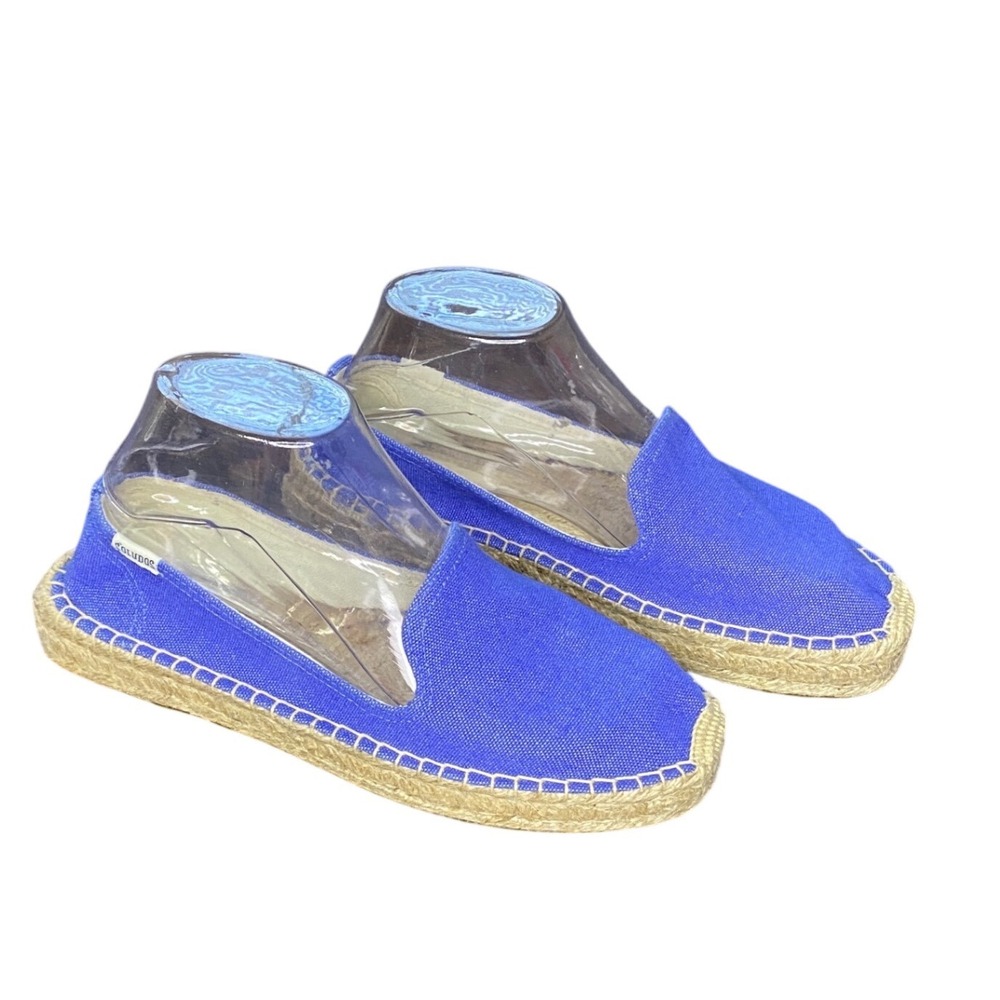 Soludos‎ Dali Blue Canvas Espadrille Slip On Flats Womens Shoes